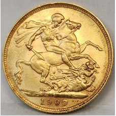 AUSTRALIA 1909 . ONE 1 SOVEREIGN . SYDNEY . GOLD